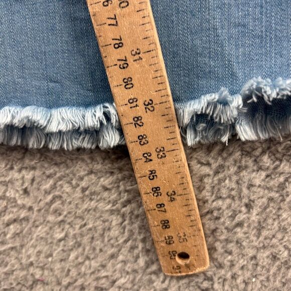 Judy Blue High Rise Raw Hem Flare Jeans Light Wash Stretch Denim Size 1 (25) - Picture 8 of 14